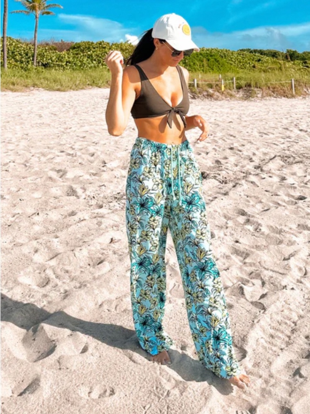 Beach Riot The Blue Lagoon Beach Pants Small Tropical Flowy Wide Leg